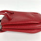 HERMES Vespa Pouch, Mini Drawstring Bag, Leather, Women's, Red