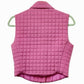 CHANEL P15739 00S CC Coco Mark Quilted Sleeveless Top/Vest, Silk, Pink, Women's