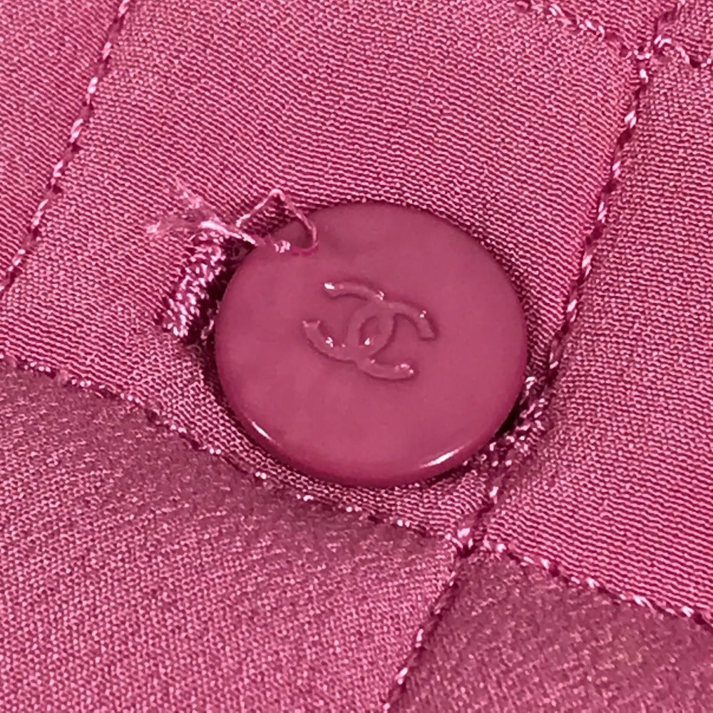 CHANEL P15739 00S CC Coco Mark Quilted Sleeveless Top/Vest, Silk, Pink, Women's