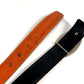 HERMES Double H Logo Buckle Belt for Bottoms, Leather, Unisex, Orange