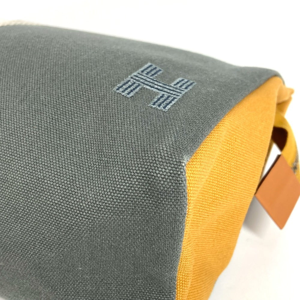 HERMES H logo Jimetu GM Jimetu GM bag, pouch, second bag, makeup pouch, multi-purpose pouch, clutch bag, cotton, unisex, gray