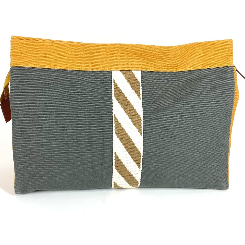 HERMES H logo Jimetu GM Jimetu GM bag, pouch, second bag, makeup pouch, multi-purpose pouch, clutch bag, cotton, unisex, gray