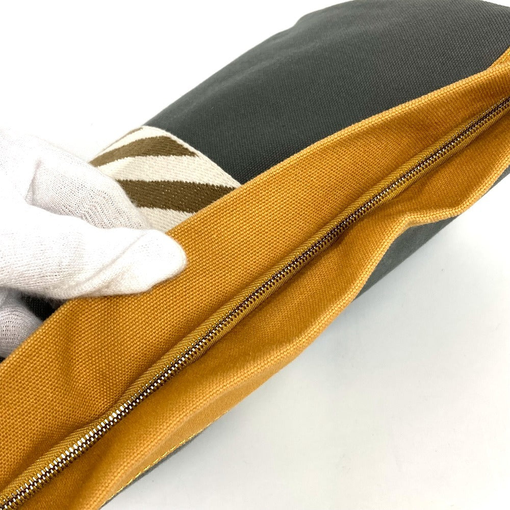 HERMES H logo Jimetu GM Jimetu GM bag, pouch, second bag, makeup pouch, multi-purpose pouch, clutch bag, cotton, unisex, gray