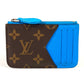 LOUIS VUITTON M12382 Monogram Porte Carte Romy Wallet, Coin Purse, Card Case, Monogram Canvas, Unisex, Blue