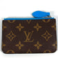 LOUIS VUITTON M12382 Monogram Porte Carte Romy Wallet, Coin Purse, Card Case, Monogram Canvas, Unisex, Blue