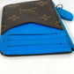 LOUIS VUITTON M12382 Monogram Porte Carte Romy Wallet, Coin Purse, Card Case, Monogram Canvas, Unisex, Blue