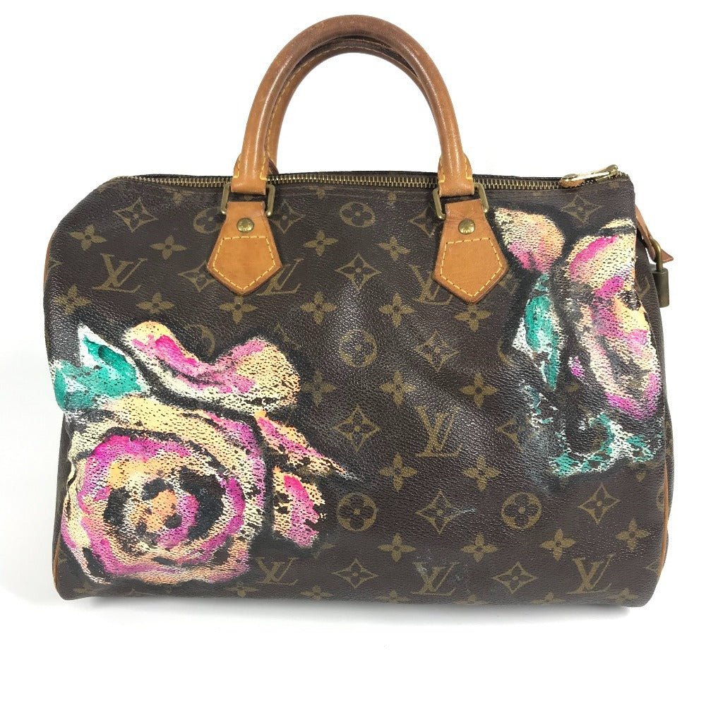 LOUIS VUITTON M48610 モノグラム ローズ 薔薇 スピーディ30 カバン ミニボストンバッグ ハンドバッグ モノグラムキャンバス レディース ブラウン