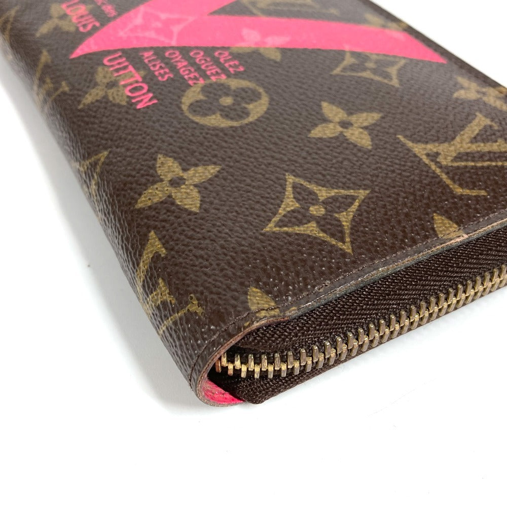 LOUIS VUITTON M60936 Monogram V Motif Zippy Wallet, Round Zipper, Long Wallet, Monogram Canvas, Unisex, Brown