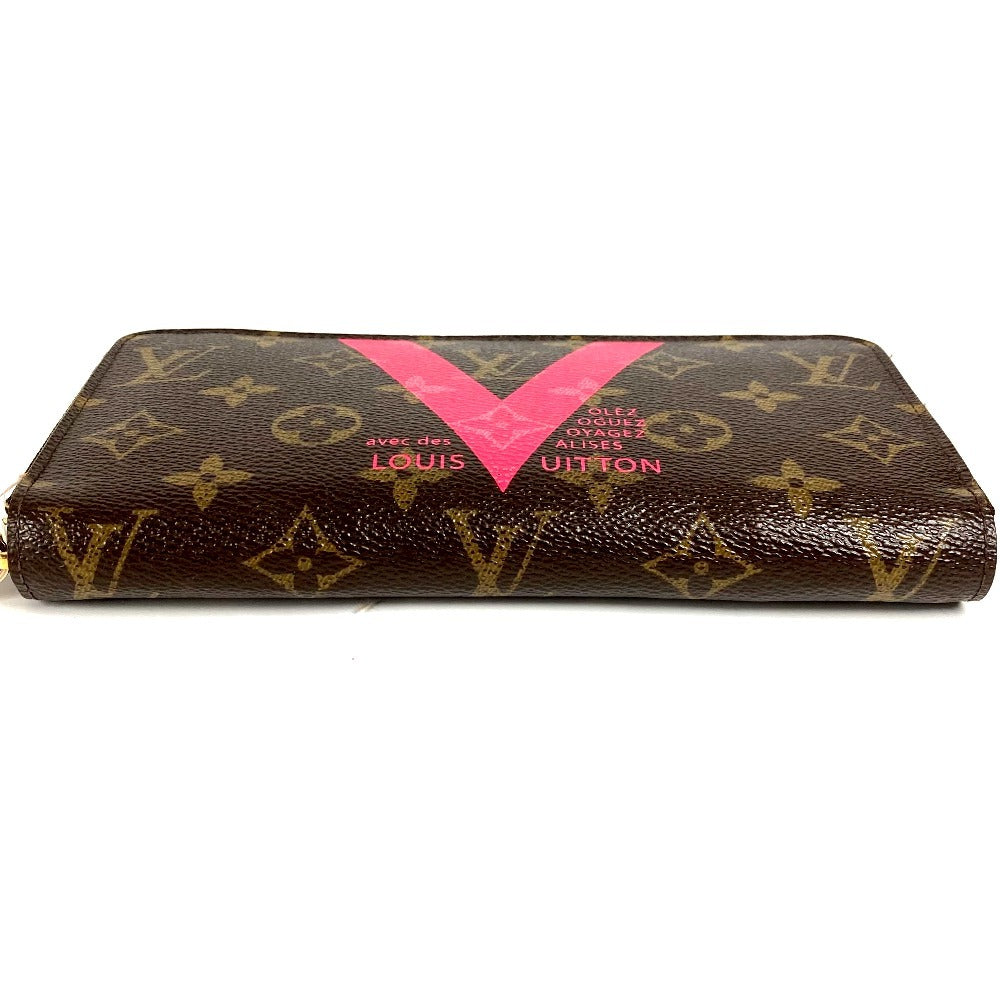 LOUIS VUITTON M60936 Monogram V Motif Zippy Wallet, Round Zipper, Long Wallet, Monogram Canvas, Unisex, Brown