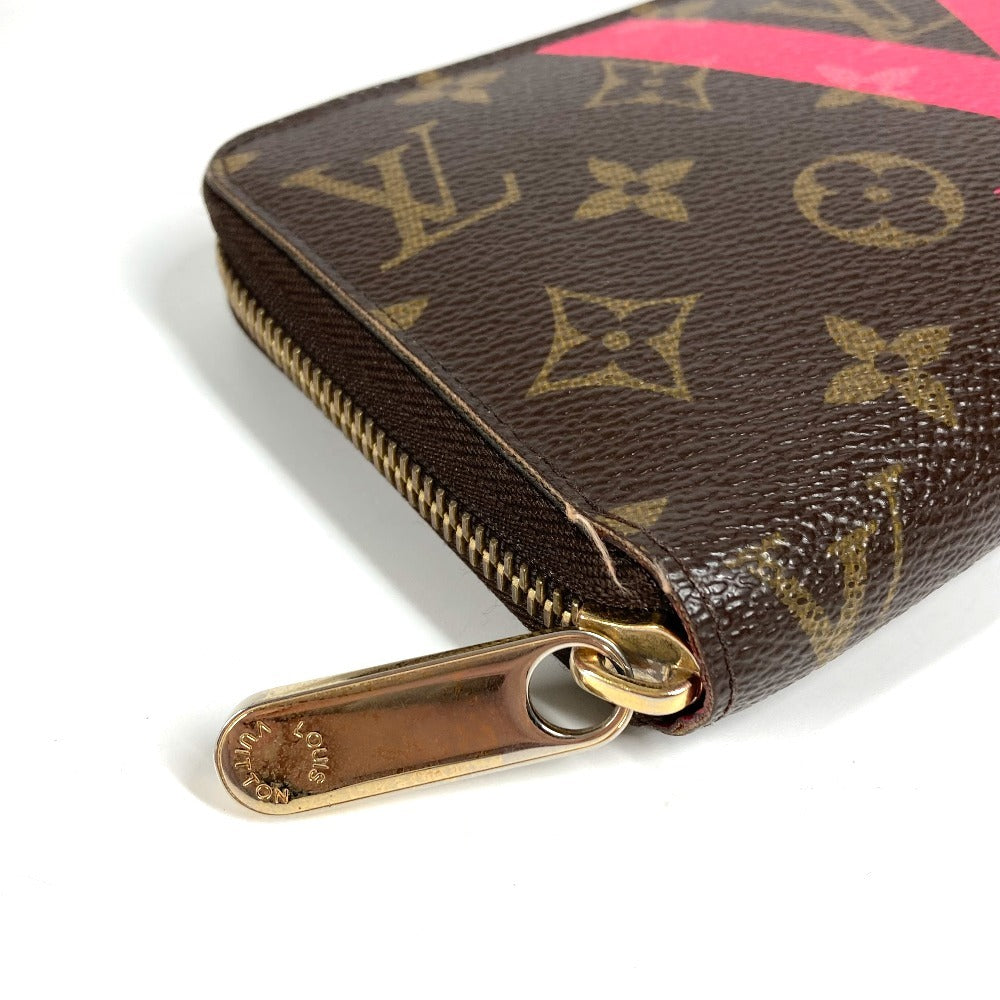 LOUIS VUITTON M60936 Monogram V Motif Zippy Wallet, Round Zipper, Long Wallet, Monogram Canvas, Unisex, Brown