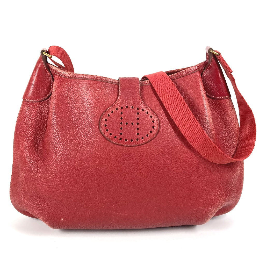 HERMES Vintage Rodeo de Rodeo de Bag, Crossbody Pochette Shoulder Bag, Leather, Unisex, Red
