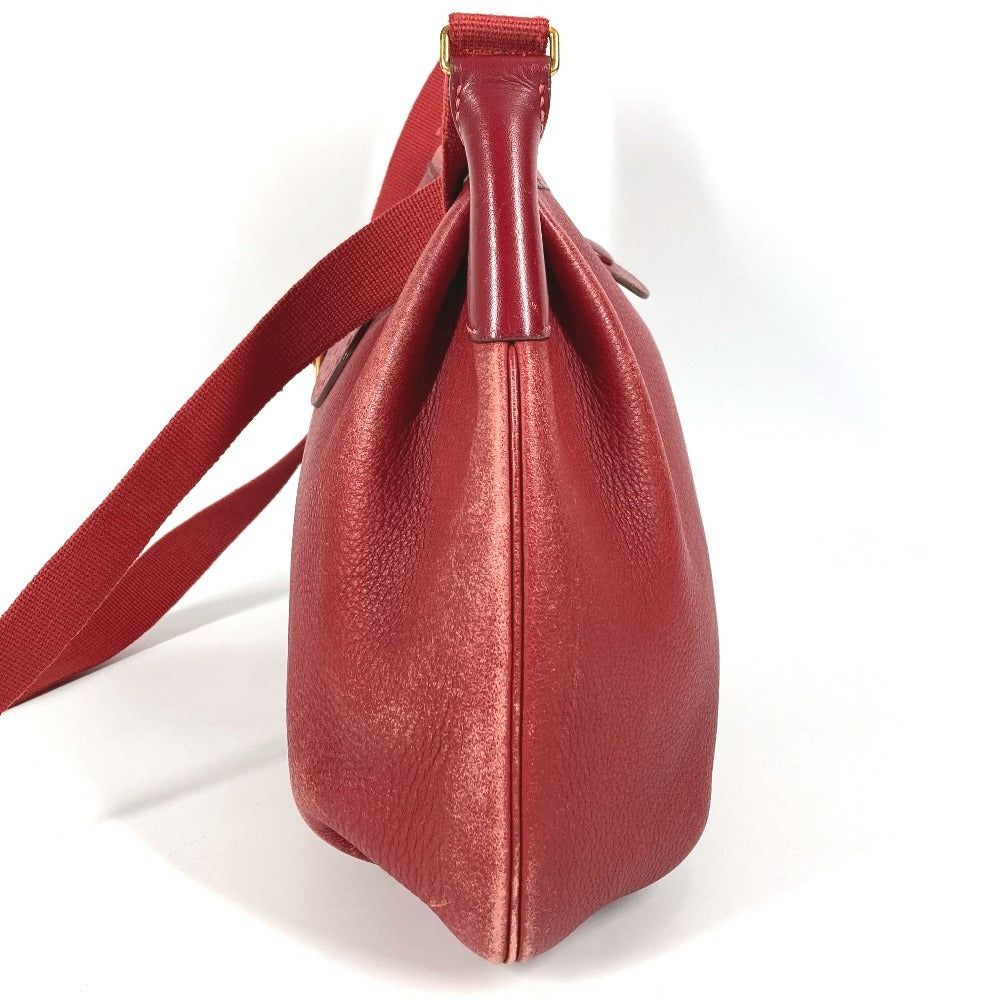HERMES Vintage Rodeo de Rodeo de Bag, Crossbody Pochette Shoulder Bag, Leather, Unisex, Red