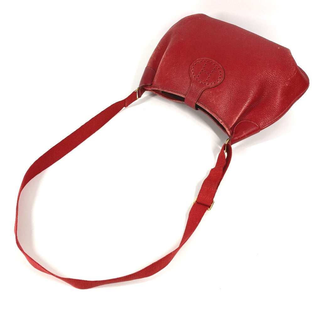 HERMES Vintage Rodeo de Rodeo de Bag, Crossbody Pochette Shoulder Bag, Leather, Unisex, Red