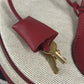 HERMES Two-Tone Intercity Box Makeup Case, Handbag, Leather/Coated Canvas, Red