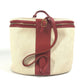 HERMES Two-Tone Intercity Box Makeup Case, Handbag, Leather/Coated Canvas, Red