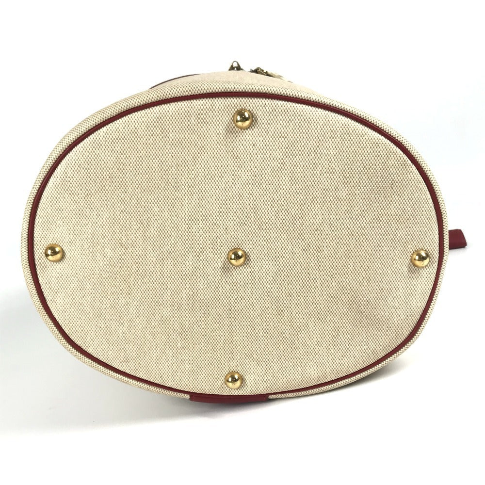 HERMES Two-Tone Intercity Box Makeup Case, Handbag, Leather/Coated Canvas, Red