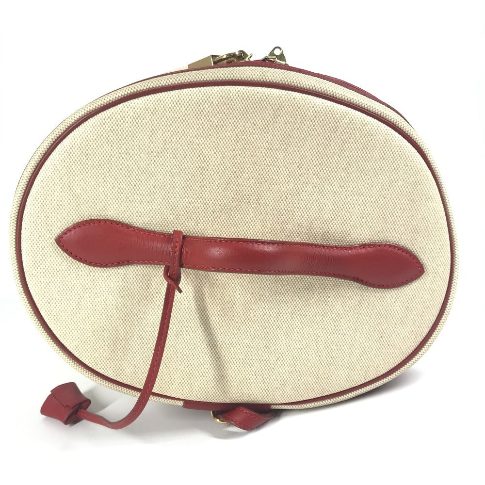 HERMES Two-Tone Intercity Box Makeup Case, Handbag, Leather/Coated Canvas, Red