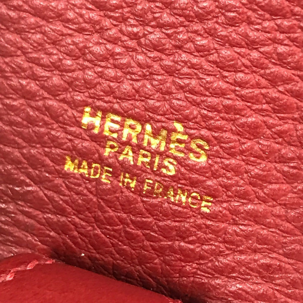 HERMES Two-Tone Intercity Box Makeup Case, Handbag, Leather/Coated Canvas, Red