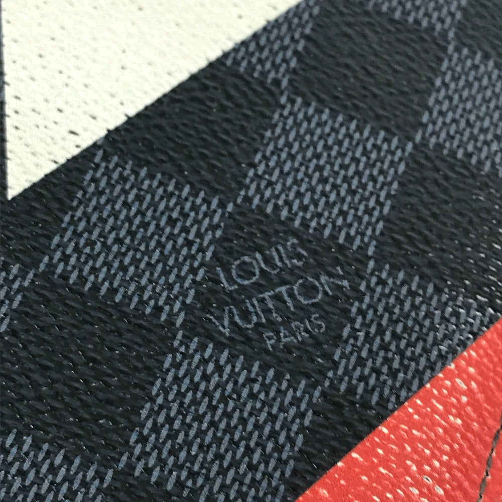 LOUIS VUITTON N41593 Damier Cobalt America's Cup 2017 Portefeuille Brazza Bifold Long Wallet in Damier Cobalt Canvas, Unisex, Navy
