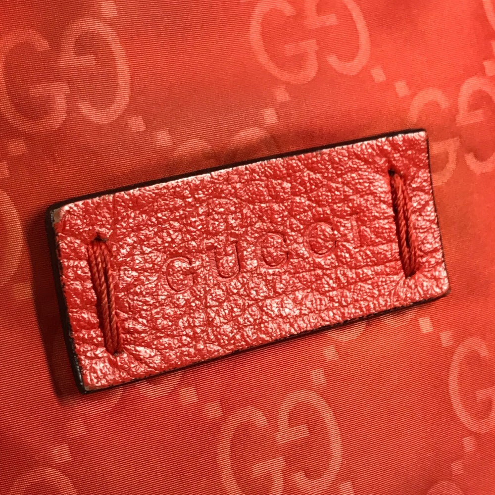 GUCCI 387067 GG Logo Tote Bag, Handbag, Shoulder Bag, Nylon, Unisex, Orange