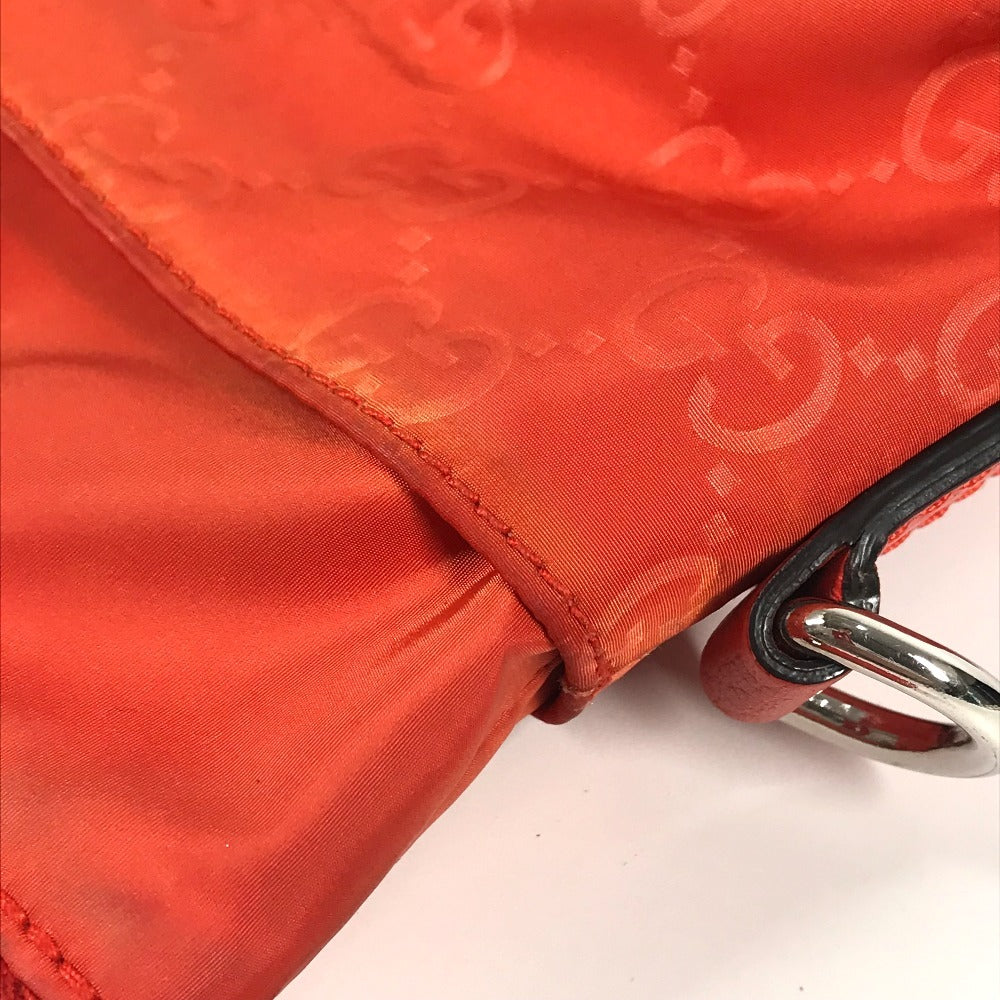 GUCCI 387067 GG Logo Tote Bag, Handbag, Shoulder Bag, Nylon, Unisex, Orange