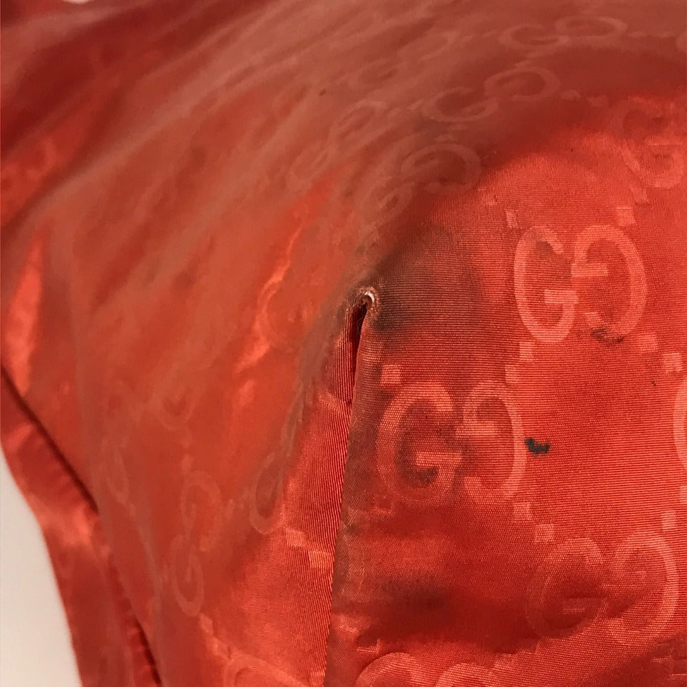 GUCCI 387067 GG Logo Tote Bag, Handbag, Shoulder Bag, Nylon, Unisex, Orange