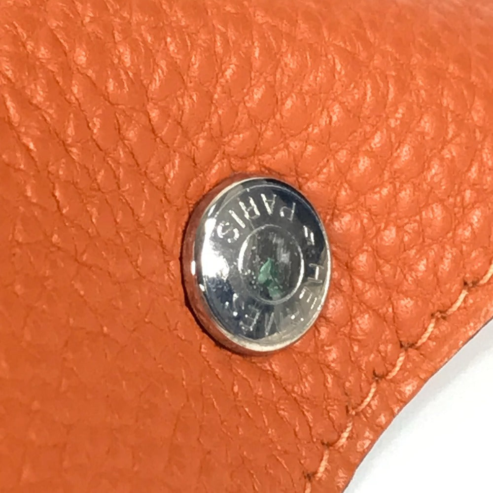 HERMES パンチングロゴ ヴィドポッシュ アクセサリートレイ トレー 雑貨 小物入れ トリヨンクレマンス ユニセックス オレンジ