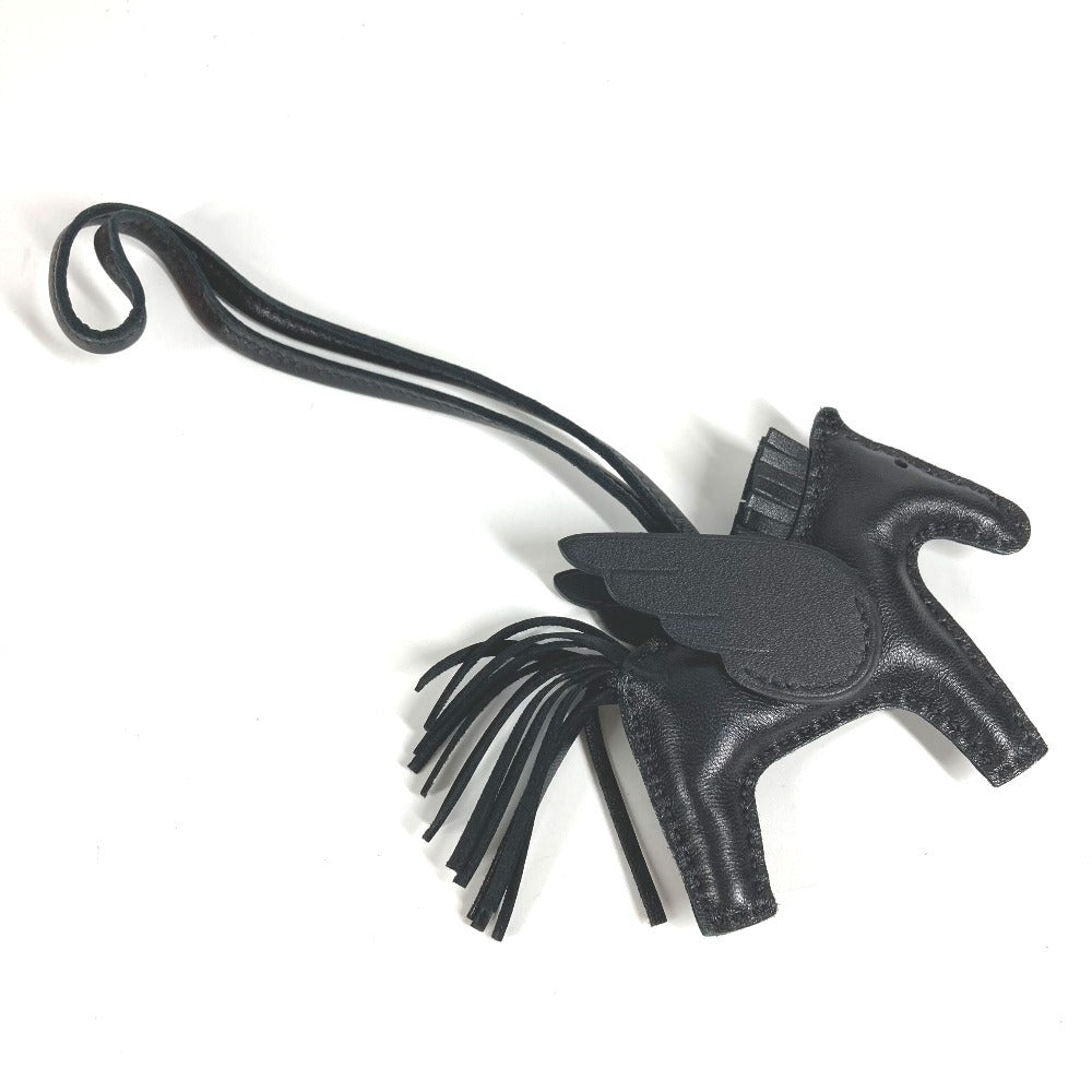 HERMES Horse All Black Keychain Rodeo Pegasus PM Rodeo Pegasus PM Bag Charm, So Black Charm, Anjo Miro, Unisex, Black