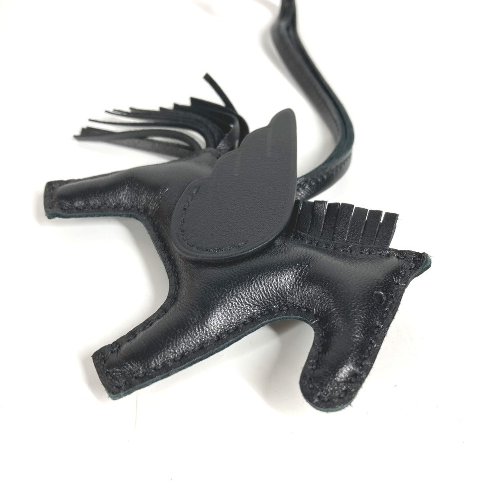 HERMES Horse All Black Keychain Rodeo Pegasus PM Rodeo Pegasus PM Bag Charm, So Black Charm, Anjo Miro, Unisex, Black
