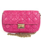 Dior 2-Way Bag, Cannage Logo Clutch Bag, Crossbody Bag, Chain Bag, Shoulder Bag, Leather, Women's, Pink