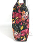 PRADA Floral Triangle Logo Plaque Handbag/Shoulder Bag/Tote Bag in Leather/Nylon, Black