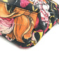 PRADA Floral Triangle Logo Plaque Handbag/Shoulder Bag/Tote Bag in Leather/Nylon, Black