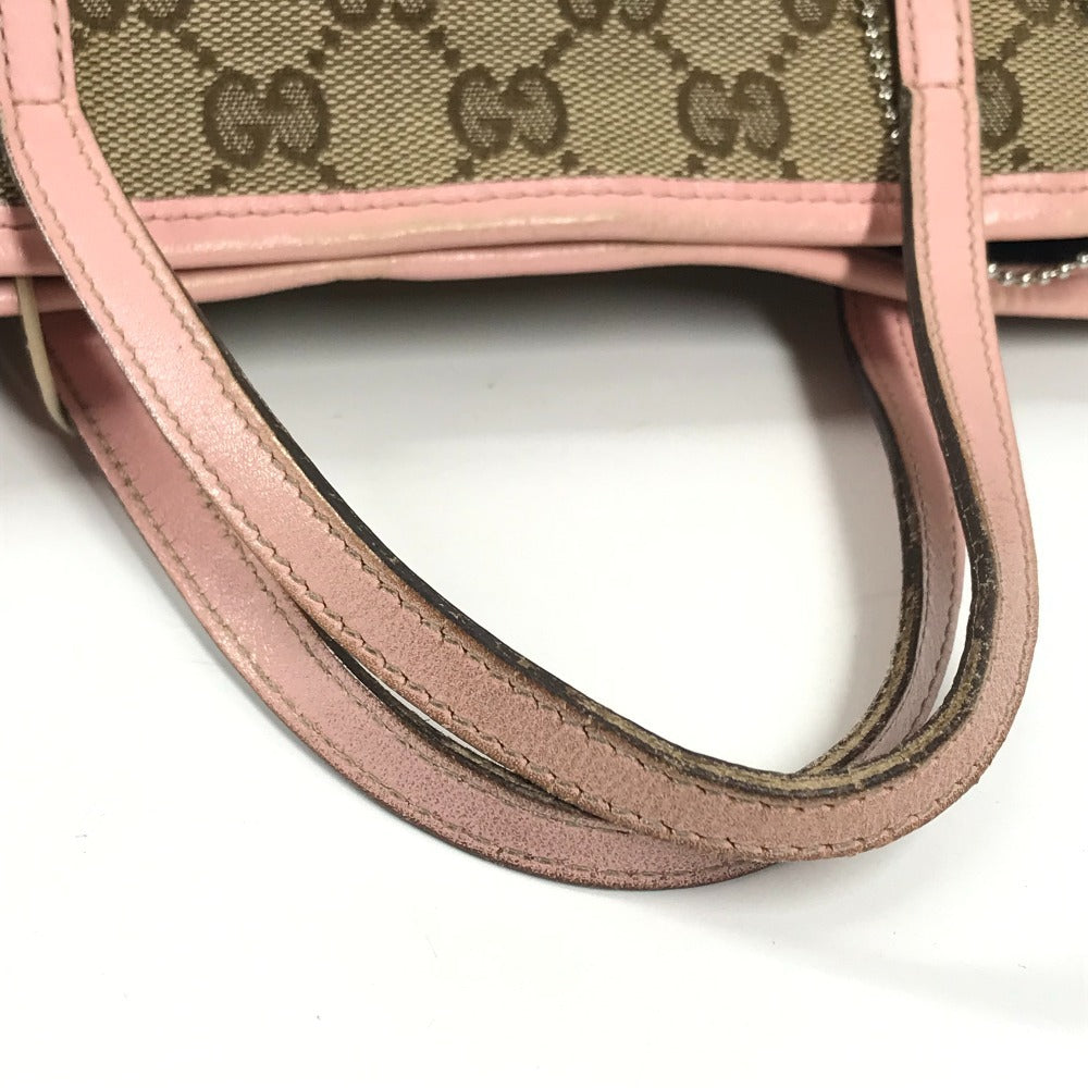 GUCCI 271101 GG Papagalo Parrot Charm Tote Bag/Handbag in GG Canvas/Leather, Kids' Pink