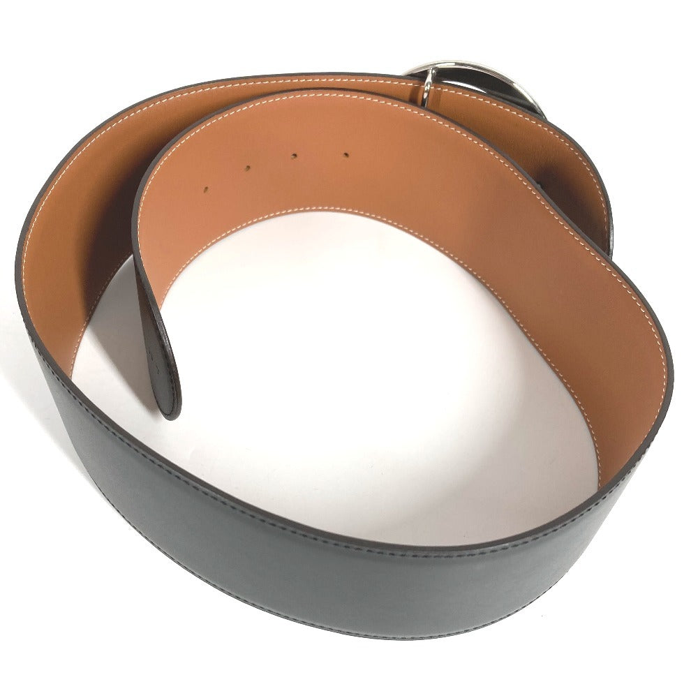HERMES Wide Belt, Accessory, Buckle Belt, Leather, Women's, Black