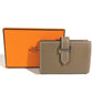 HERMES Bearn H Logo Business Card Case, Pass Case, Bifold Card Case, Leather, Unisex, Etoupe, Beige