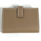 HERMES Bearn H Logo Business Card Case, Pass Case, Bifold Card Case, Leather, Unisex, Etoupe, Beige