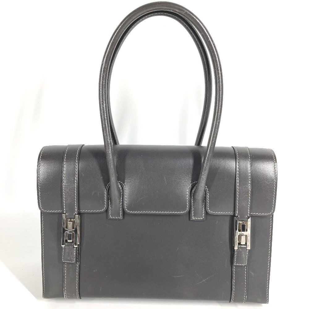 HERMES H金具 ドラッグ27 ドラッグ 27 カバン トートバッグ ハンドバッグ レザー ユニセックス グレー