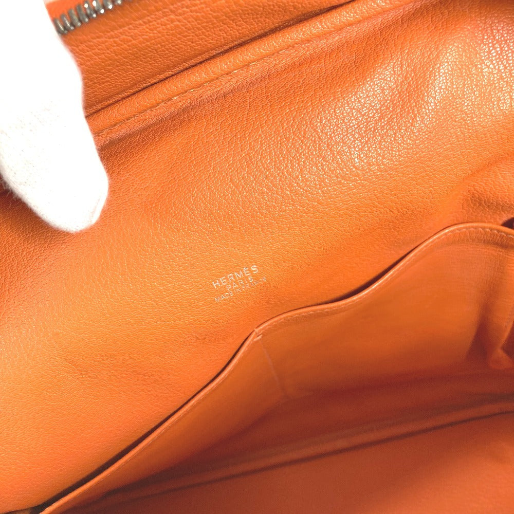 HERMES Omnibus MM Boston Bag, Omnibus MM, Tote Bag, Handbag, Leather, Unisex, Orange