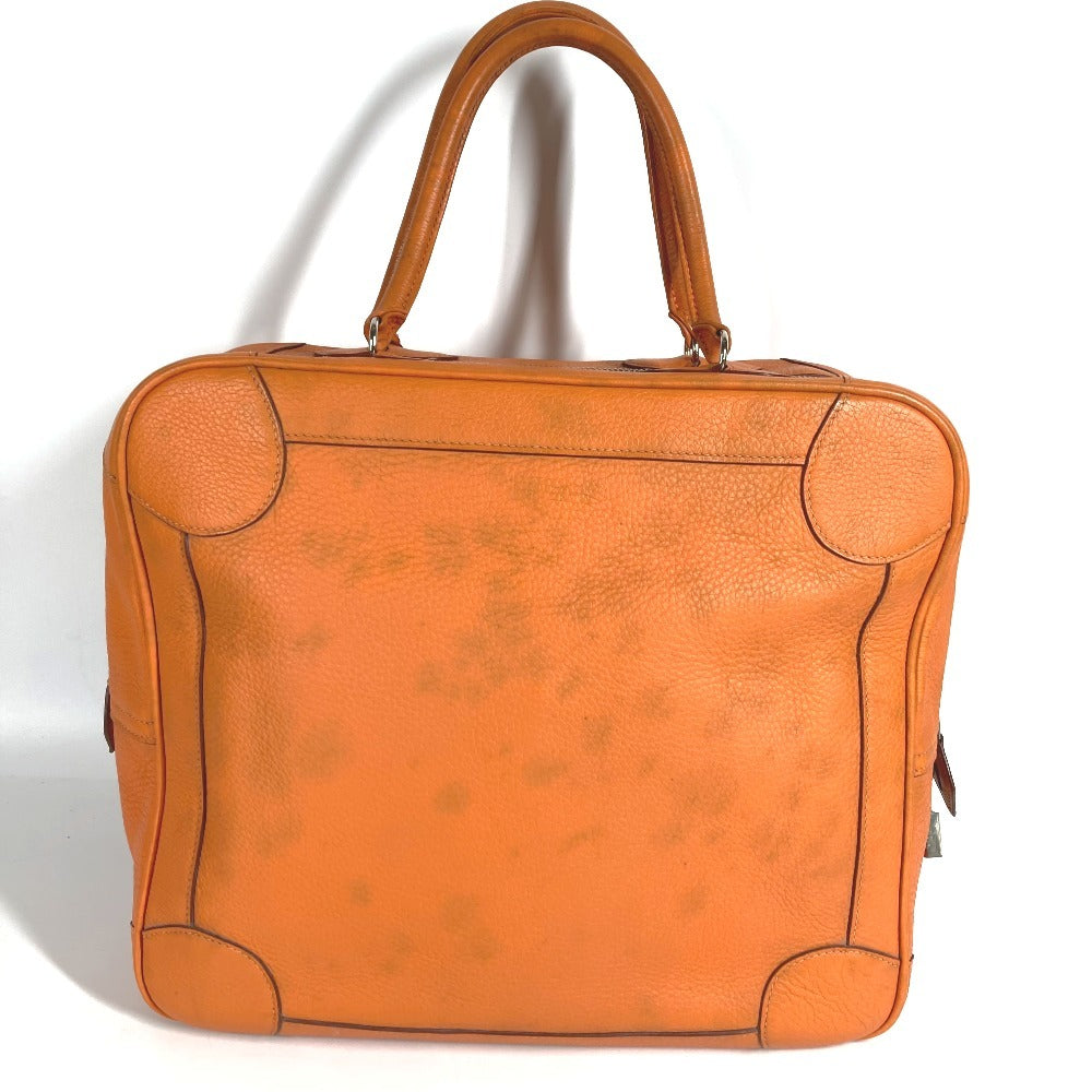 HERMES Omnibus MM Boston Bag, Omnibus MM, Tote Bag, Handbag, Leather, Unisex, Orange