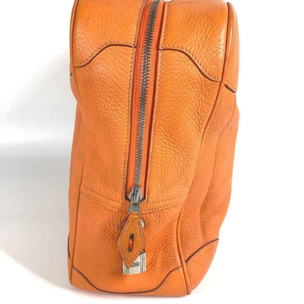 HERMES Omnibus MM Boston Bag, Omnibus MM, Tote Bag, Handbag, Leather, Unisex, Orange