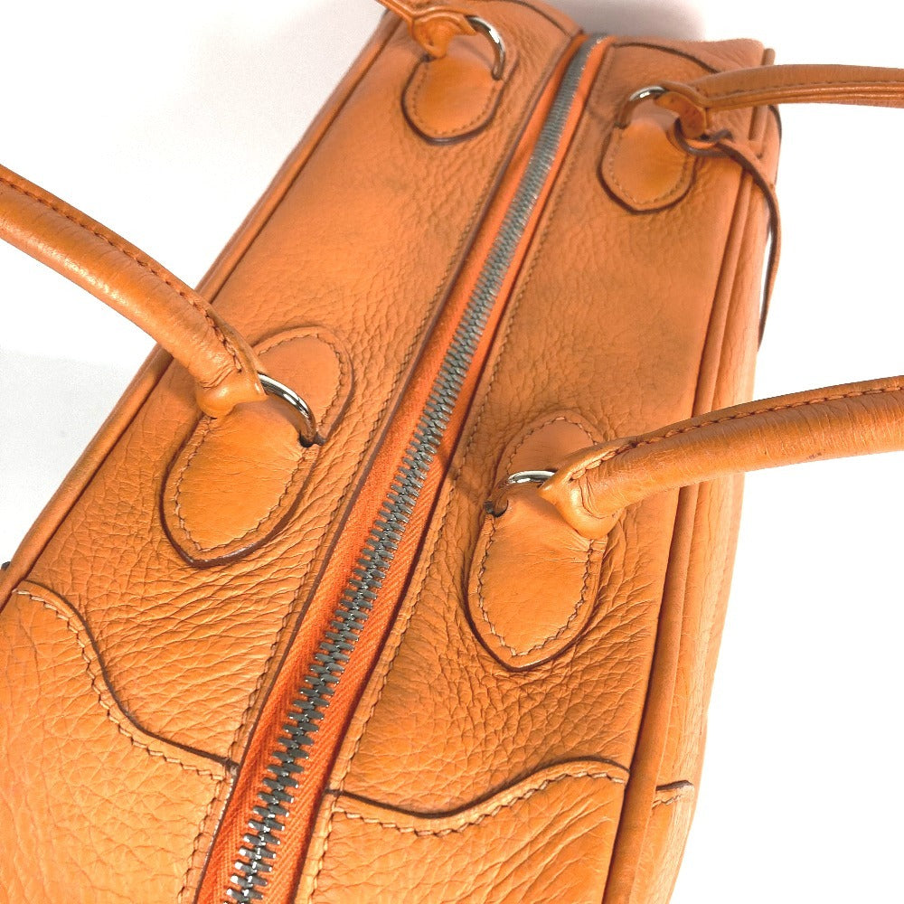 HERMES Omnibus MM Boston Bag, Omnibus MM, Tote Bag, Handbag, Leather, Unisex, Orange