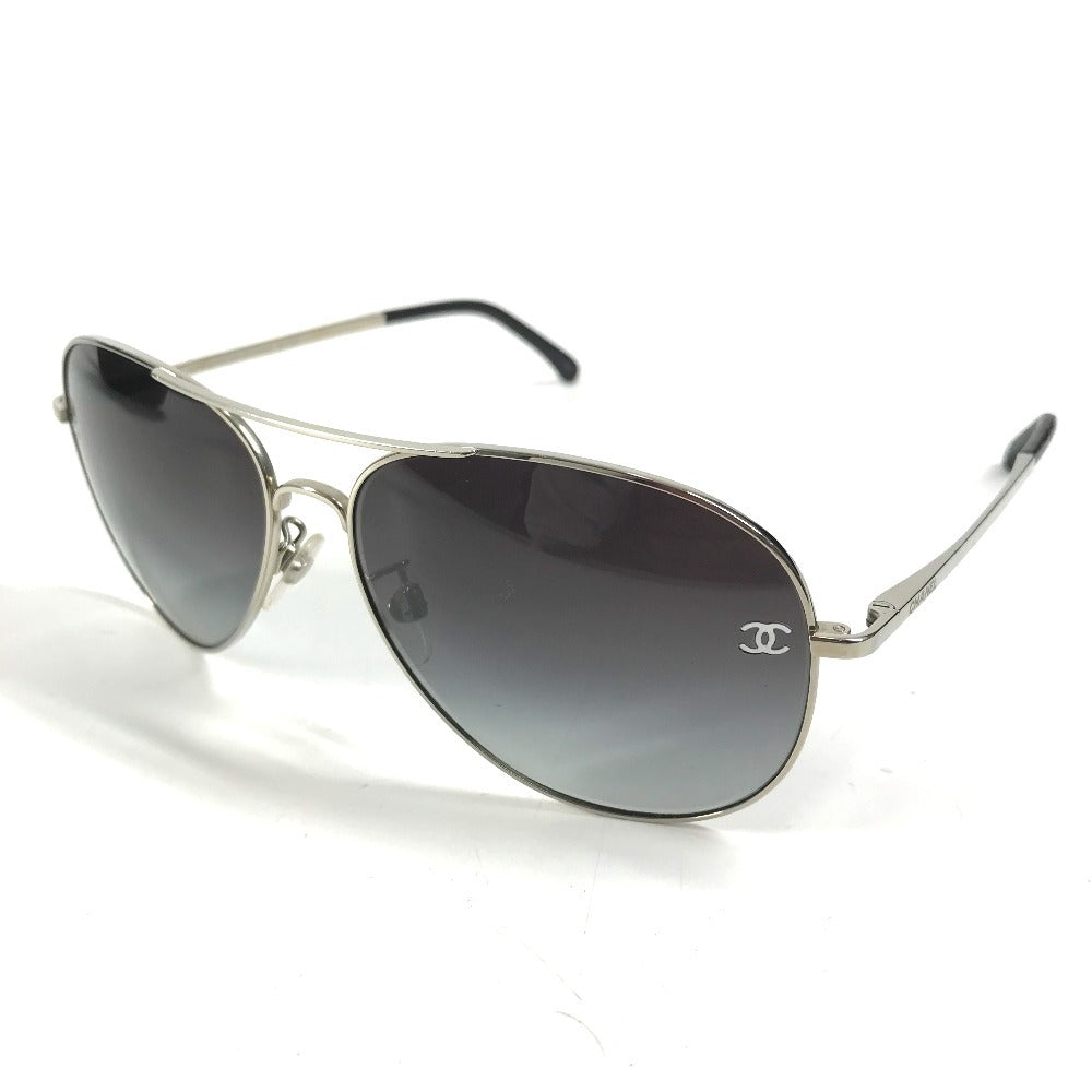 CHANEL 4189-T แว่นกันแดดโลโก้ CC ทรงหยดน้ำ, โคโค่มาร์ก, แว่นตา, แว่นสายตา, แว่นกันแดดโลหะ, ยูนิเซ็กซ์, สีดำ