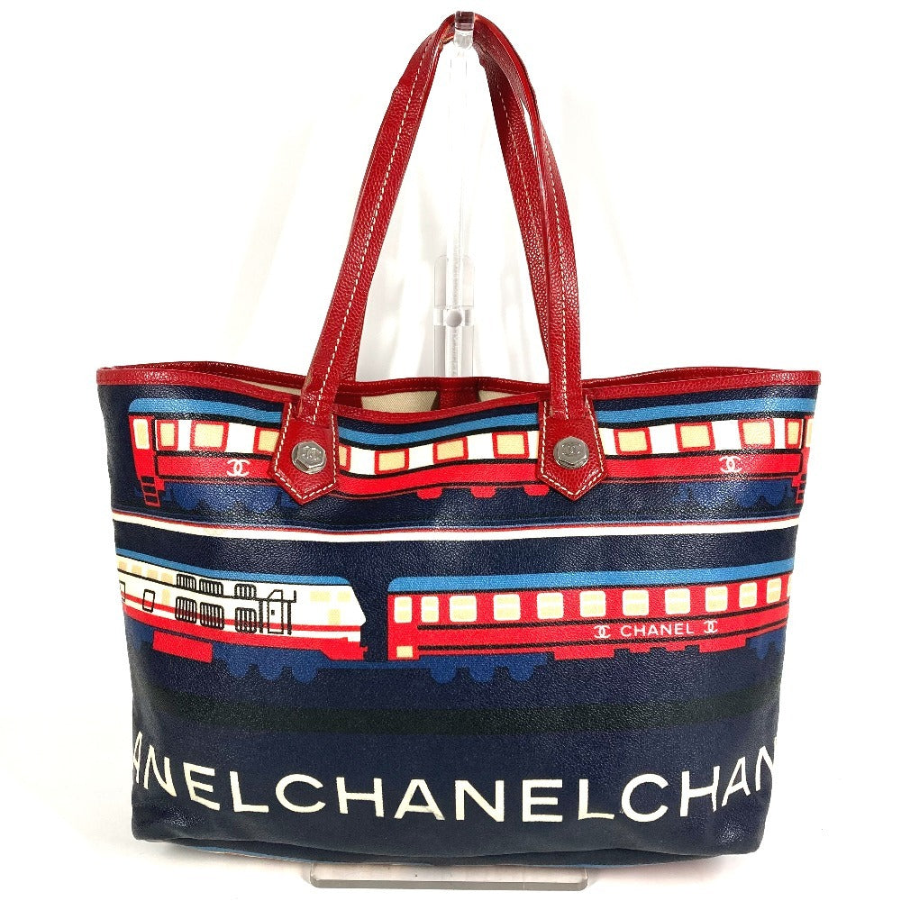 CHANEL セントラルステーション 肩掛け ショルダーバッグ カバン トートバッグ レザー/PVC レディース レッド