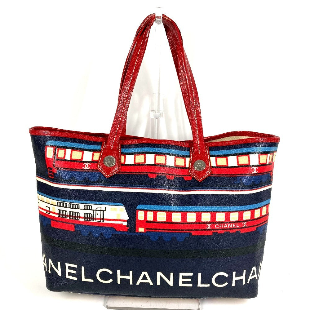 CHANEL セントラルステーション 肩掛け ショルダーバッグ カバン トートバッグ レザー/PVC レディース レッド
