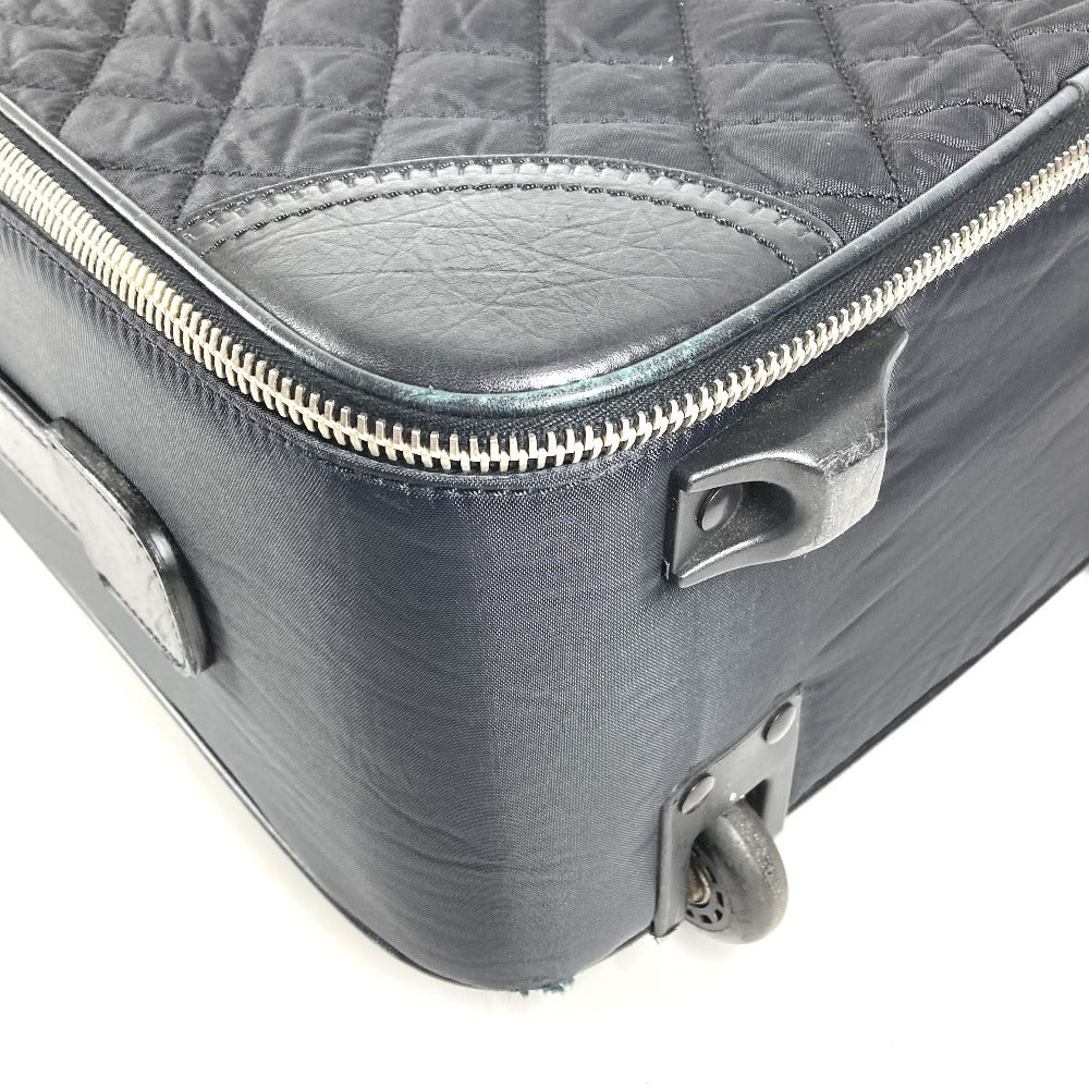 CHANEL A33107 パリ ニューヨークライン マトラッセ キルティング CC ロゴ ココマーク スーツケース 2輪 旅行バッグ キャリーバッグ レザー/ナイロン ユニセックス ブラック