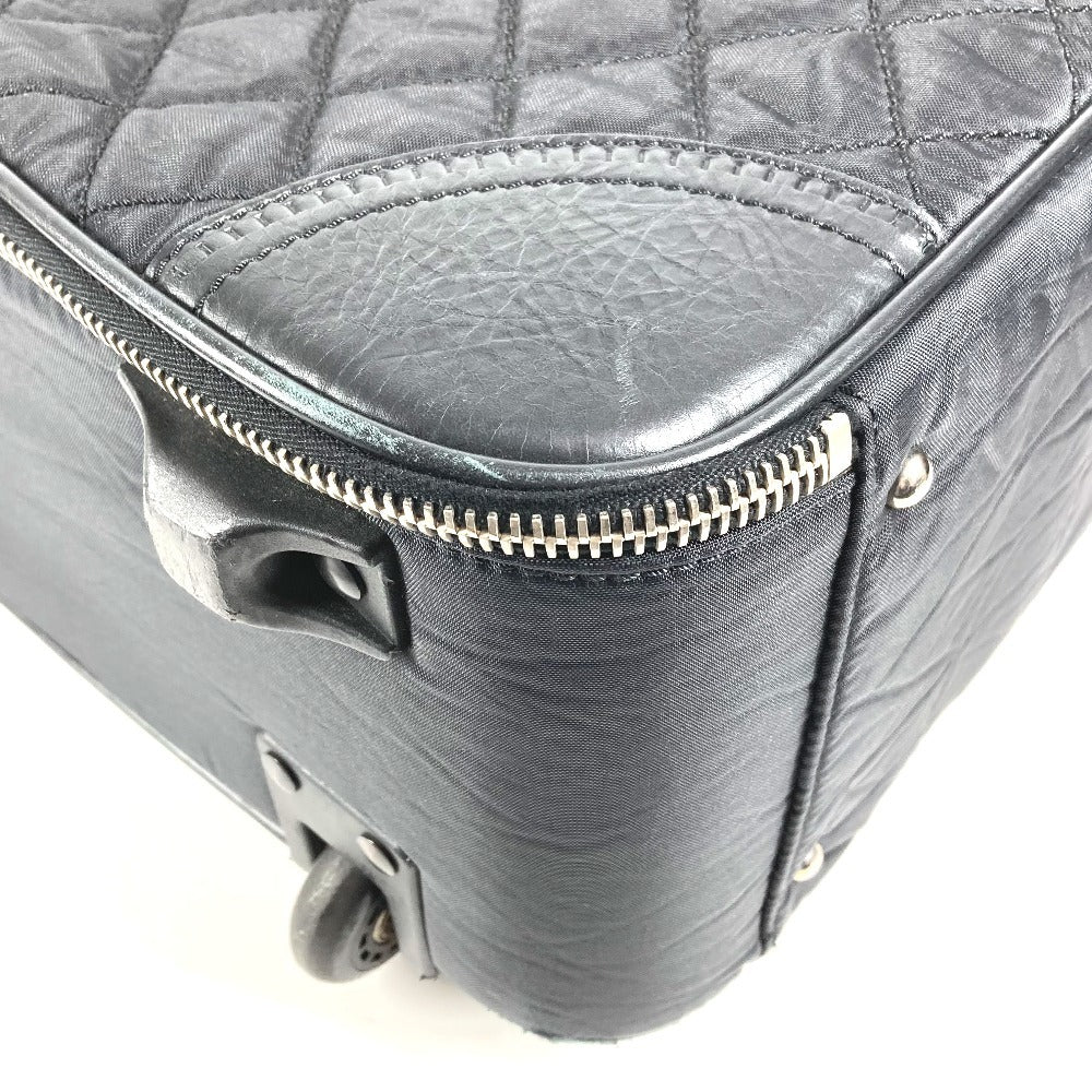 CHANEL A33107 パリ ニューヨークライン マトラッセ キルティング CC ロゴ ココマーク スーツケース 2輪 旅行バッグ キャリーバッグ レザー/ナイロン ユニセックス ブラック