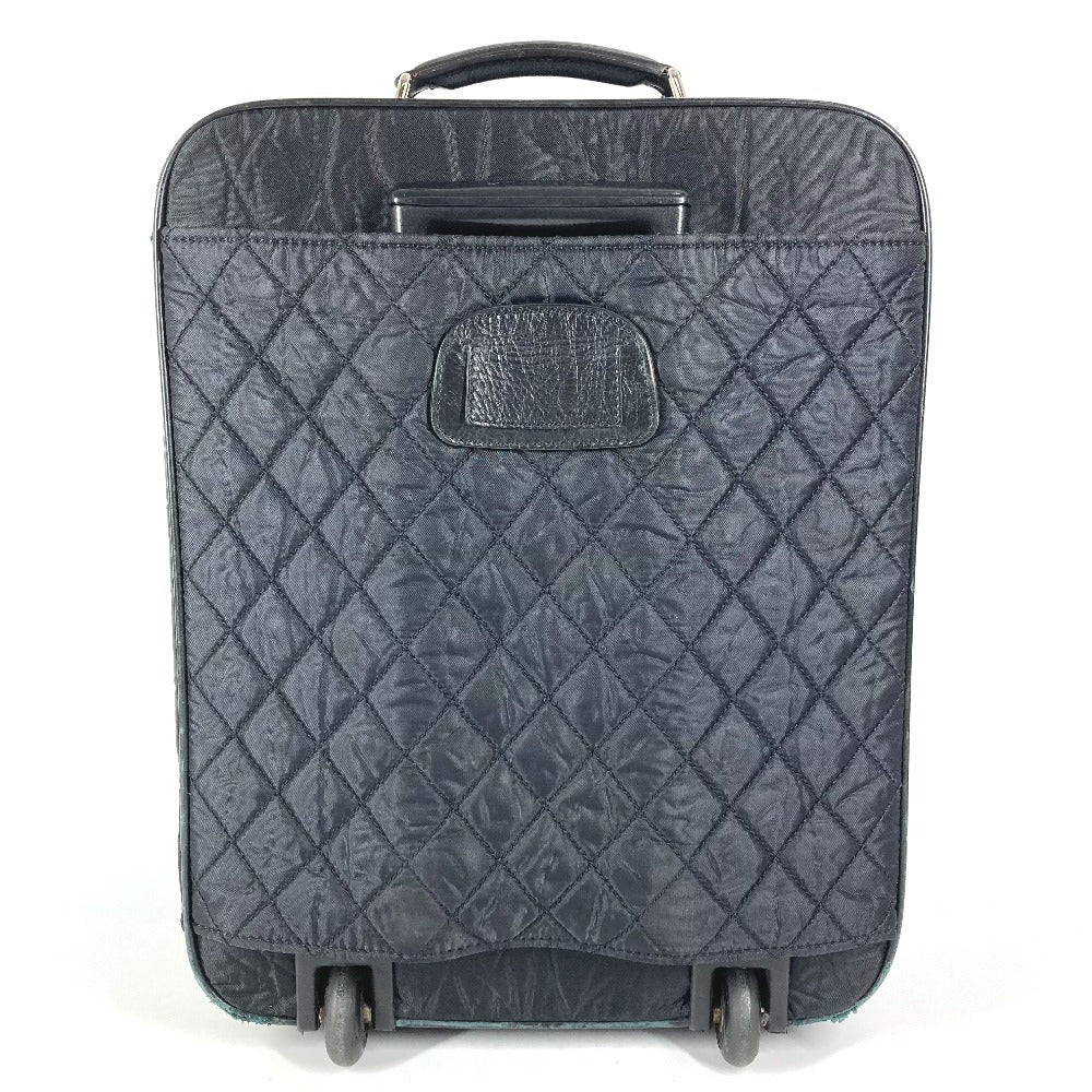CHANEL A33107 パリ ニューヨークライン マトラッセ キルティング CC ロゴ ココマーク スーツケース 2輪 旅行バッグ キャリーバッグ レザー/ナイロン ユニセックス ブラック