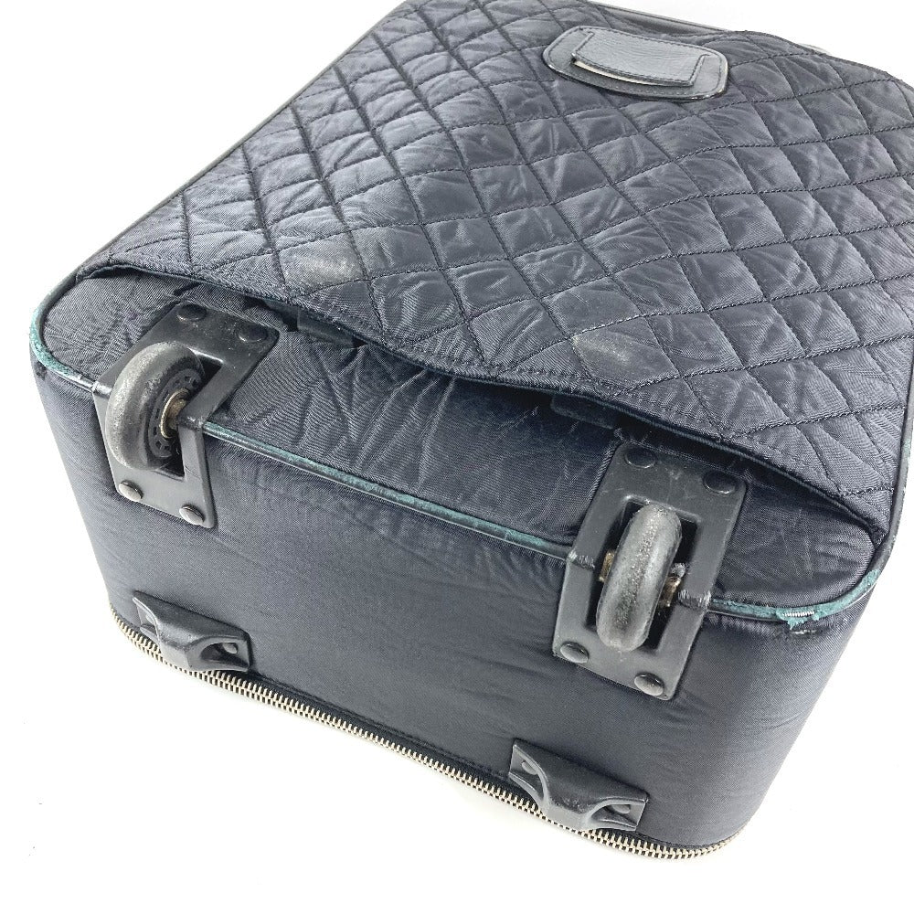 CHANEL A33107 パリ ニューヨークライン マトラッセ キルティング CC ロゴ ココマーク スーツケース 2輪 旅行バッグ キャリーバッグ レザー/ナイロン ユニセックス ブラック