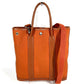 HERMES Garden File PM Vertical Tote Bag, Handbag, 2-Way Bag, Shoulder Bag, Leather/Canvas, Women's, Orange