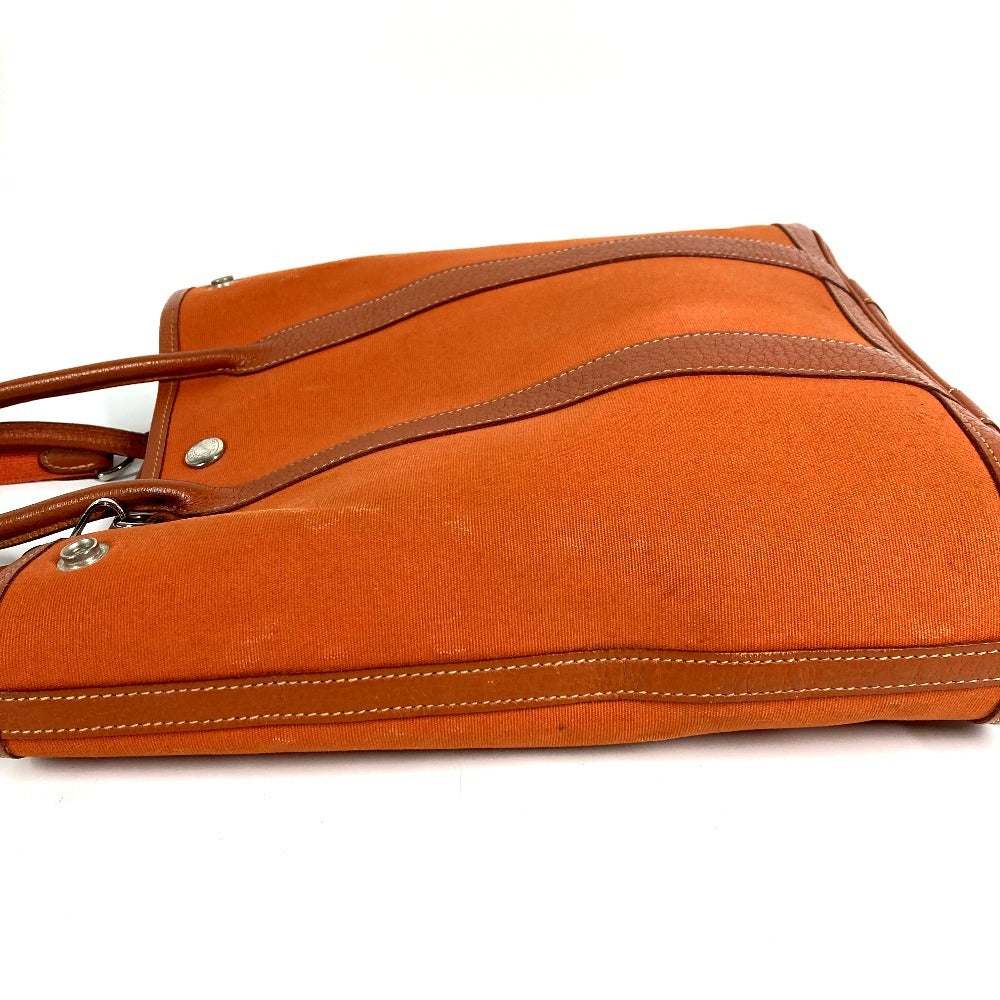 HERMES Garden File PM Vertical Tote Bag, Handbag, 2-Way Bag, Shoulder Bag, Leather/Canvas, Women's, Orange